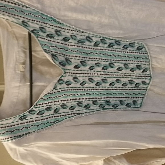 SOLD SWAP CITY-Tunic Cotton Embroidery Caftan Dress - Picture 4 of 6